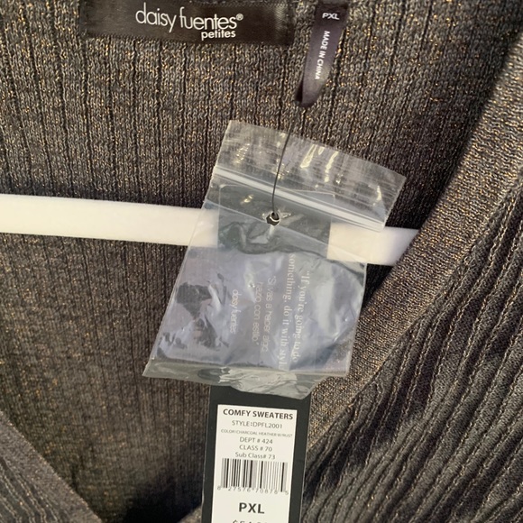 NWT Daisy Fuentes Button Up Tie Cardigan - Picture 7 of 10